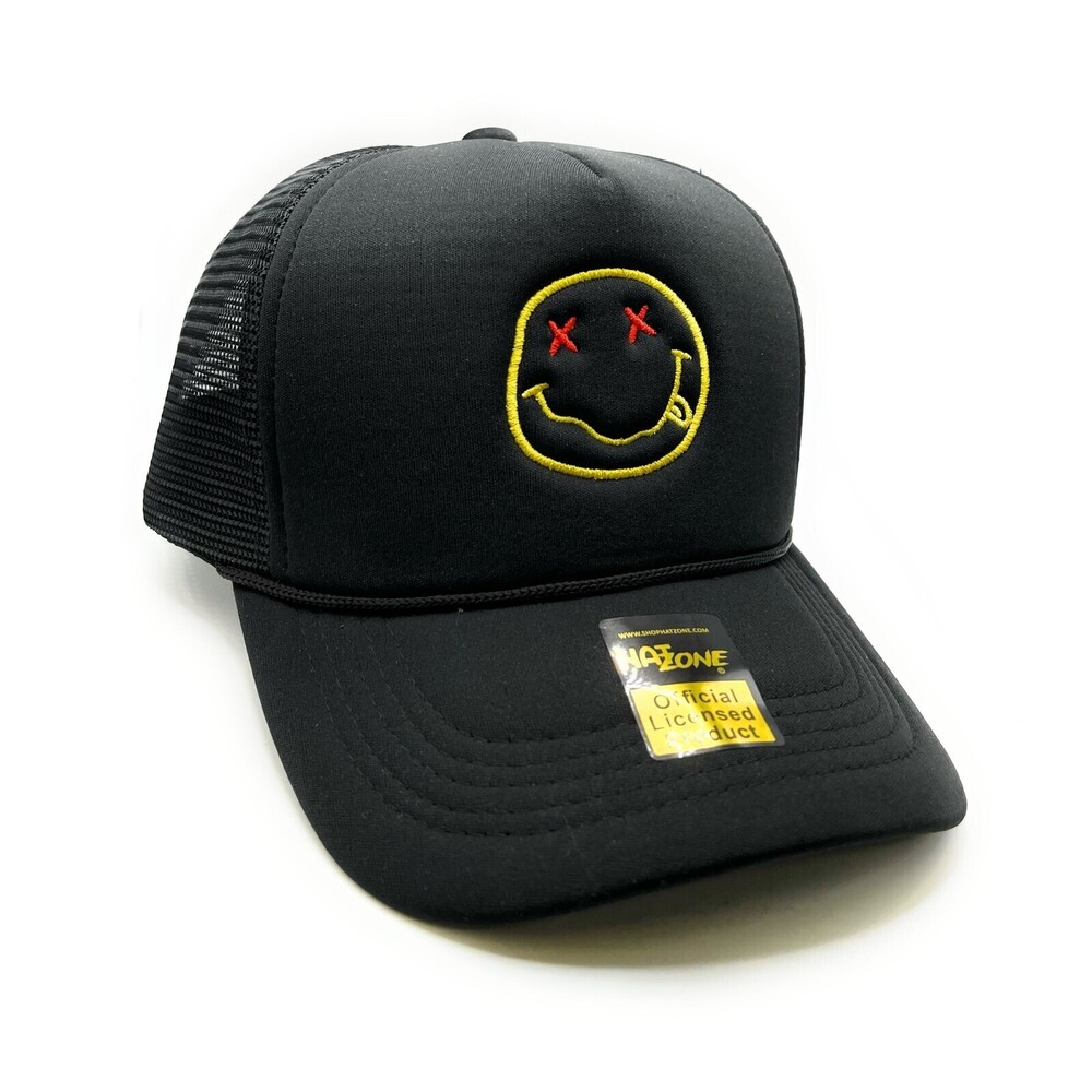 Smile Nirvana Mesh Trucker Snapback (Black)